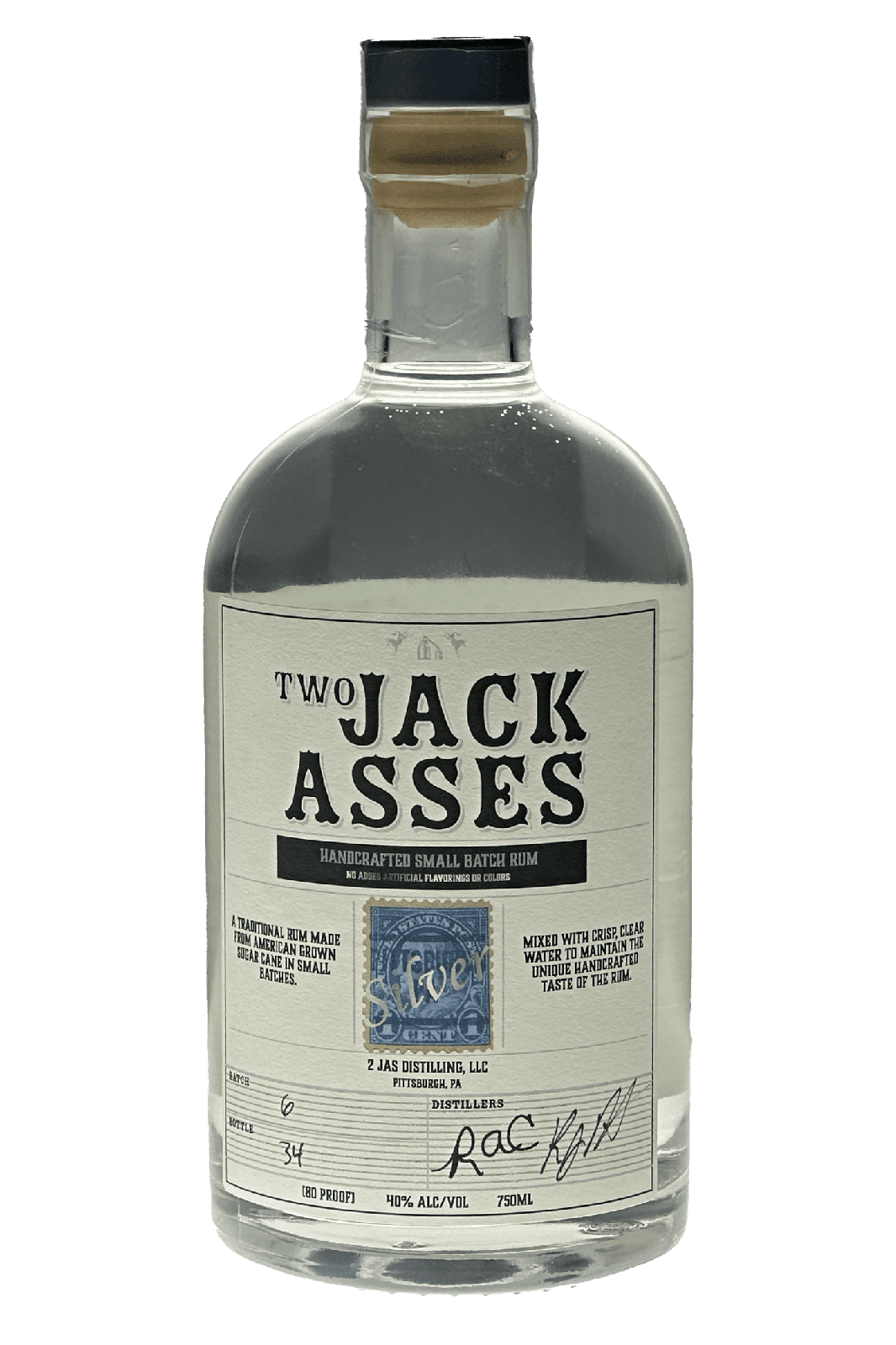 Two Jackasses - Silver Rum - 750ml